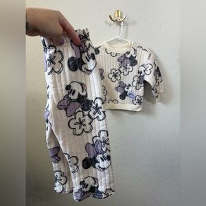 Disney Cream and Purple Kids Pajama Set